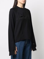 Thumbnail for your product : Rick Owens Embroidered-Logo Cotton Sweatshirt
