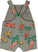 Thumbnail for your product : Stella McCartney Kids Baby Green Palm Tree Print Dungarees