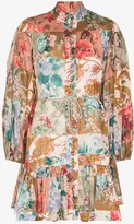Thumbnail for your product : Zimmermann Cassia Floral Patchwork Mini Dress