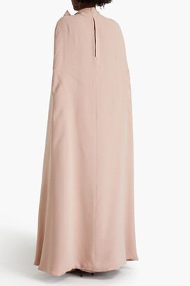 Valentino Cape-effect Bow-detailed Silk-crepe Gown