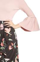 Thumbnail for your product : Eliza J Floral Taffeta Ruffle Skirt