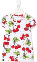 Thumbnail for your product : MonnaLisa cherry-print round-neck T-shirt