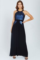 Thumbnail for your product : Little Mistress Black And Navy Sequin Maxi Dress