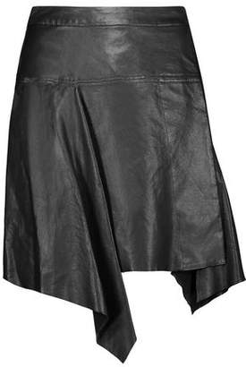 Isabel Marant Calliope Asymmetric Pleated Leather Mini Skirt