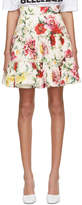 Dolce and Gabbana White Flowers Miniskirt