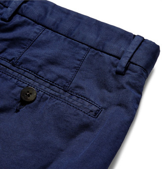 Boglioli Blue Slim-Fit Cotton and Linen-Blend Suit Trousers