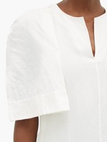 Thumbnail for your product : Jil Sander Slit-sleeve Cotton-blend Dress - White Multi