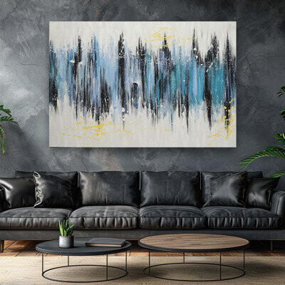 Aria Home Cascade Frameless Oil Painting Large Hand-Painted Canvas Wall Art-47"X31"