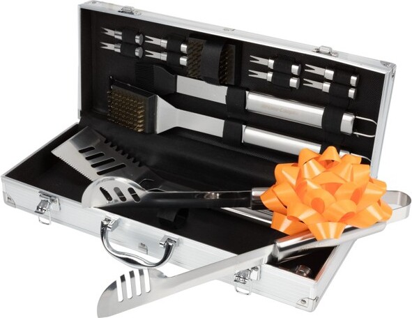 Home-Complete 16-PieceBBQGrillAccessoriesSet-BarbecueToolKitwithAluminumCaseforHomeGrilling-GreatGiftforBirthdayorFather’sDaybyHome-Complete