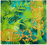 Thumbnail for your product : Versace Green Silk and Baroque Print Scarf