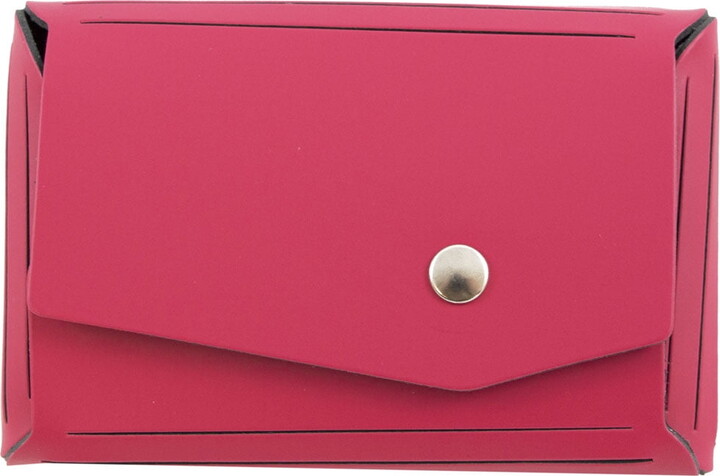 JAM Paper & Envelope JAM Italian Leather Snap Business Card Cases with Angular Flap, Fuchsia, 100pk