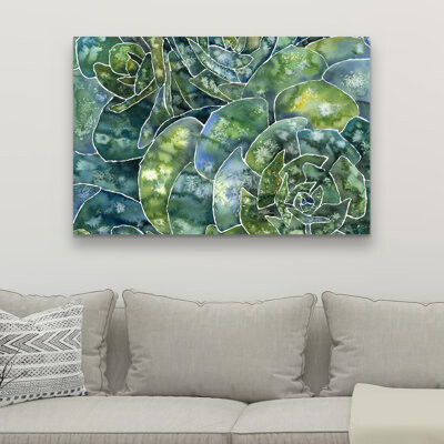 Lark Manor Abstract Succulents - Abstract Leaves Canvas for Home Decor