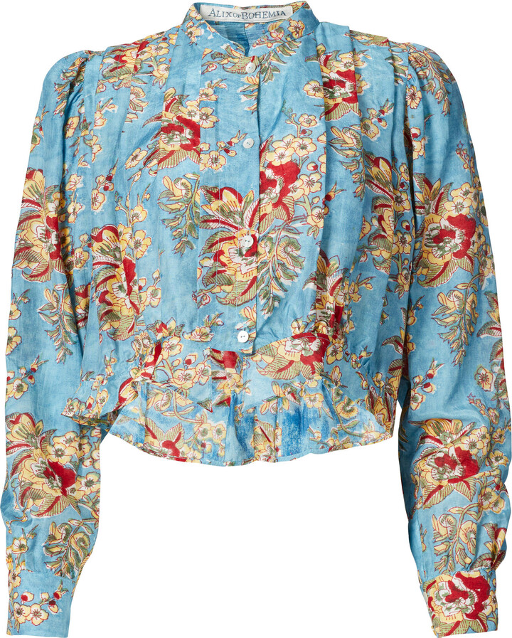 Alix of Bohemia Rhiannon Azure Blouse ShopStyle Button Down Shirts