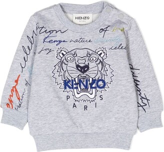 Kenzo Kids Embroidered-Design Crew-Neck Sweatshirt