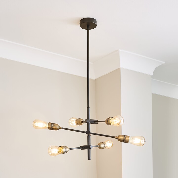 Dunelm Marsden Industrial 6 Light Suspended Ceiling Fitting Black