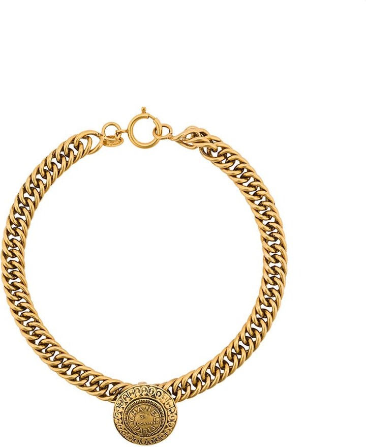 Chanel Pre Owned 1980s Medallion Curb-Chain Necklace - ShopStyle