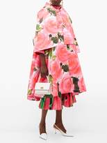Thumbnail for your product : Richard Quinn Rose-print Trapeze Satin Overcoat - Womens - Pink Multi