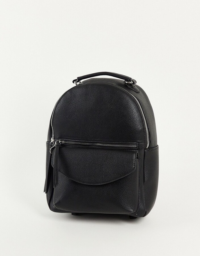 Stradivarius backpack with front pocket and top handle in black - ShopStyle