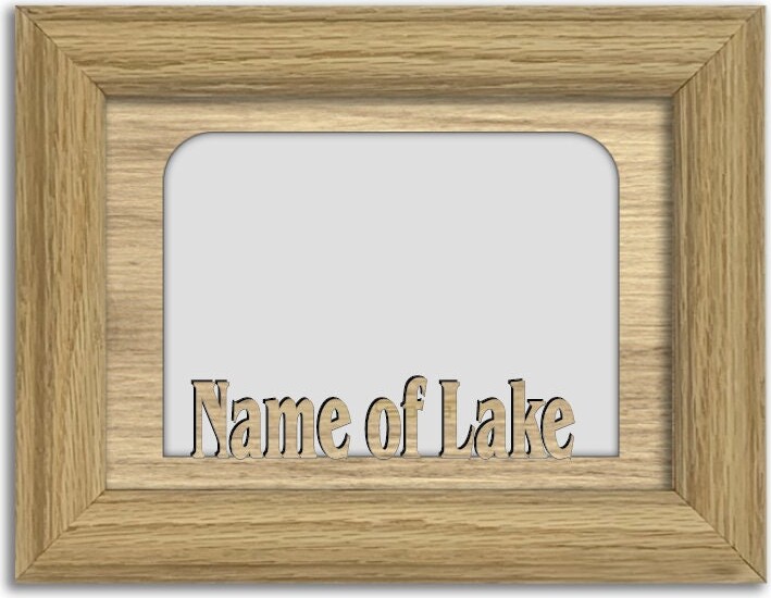 Etsy Personalized Lake | Hometown City Picture Frame Vacation, Travel, Family, Anniversary Gift Tabletop For Photo Oak