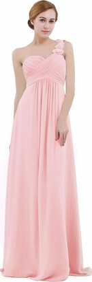 WTW Womens One-Shoulder Sequin Chiffon Formal Evening Party Gown Bridesmaid Dress