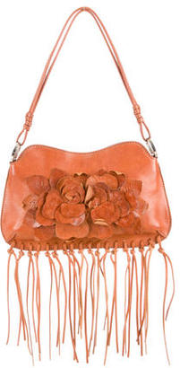 Valentino Floral Leather Appliqué Bag