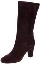 Thumbnail for your product : Chanel Suede Round-Toe Boots