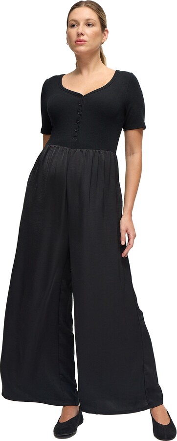 Ingrid & Isabel Mix Media Maternity Jumpsuit