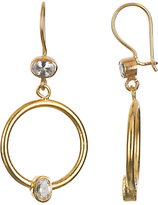 Thumbnail for your product : Ottoman Hands 21ct Gold Plated Double Crystal Hoop Drop Earrings