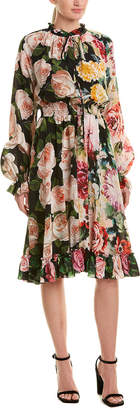 Dolce & Gabbana Floral Silk A-Line Dress