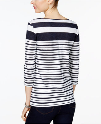 Charter Club Sequined Striped Top, Only at Macys