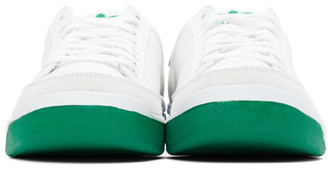adidas White and Green Rod Laver Sneakers