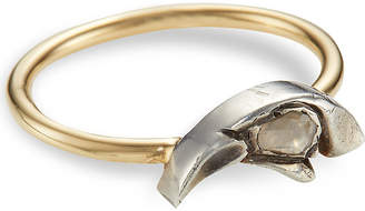 Annina Vogel 9ct yellow-gold crows head rose-cut diamond ring