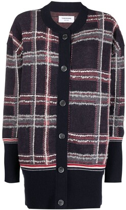 Thom Browne Check-Pattern Cardi-Coat