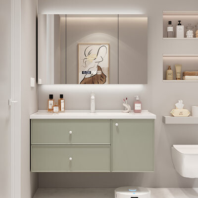 Backop Cream style simple vanitie bathroom cabinet