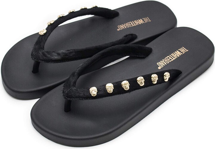 skull flip flops