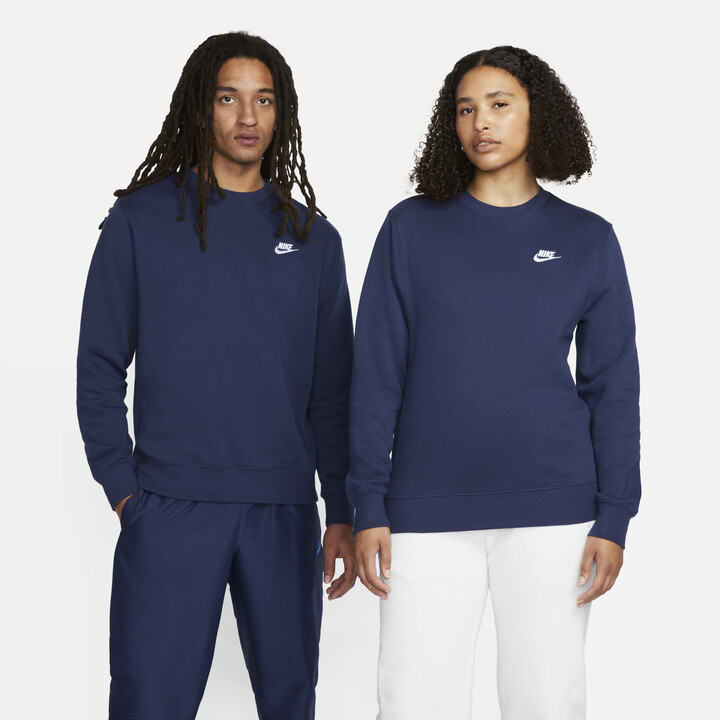 Nike Men's Sportswear Club Fleece Crew in Blue - ShopStyle Shirts