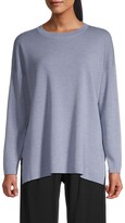 Thumbnail for your product : Eileen Fisher Crewneck Lightweight Wool Tunic