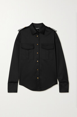 Tom Ford TOM FORD - Cotton-blend Satin Shirt - Black