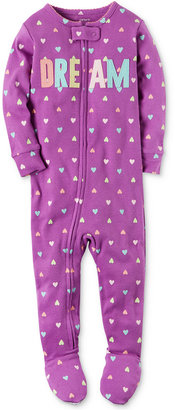 Carter's 1-Pc. Heart-Print Dream Footed Pajamas, Baby Girls (0-24 months)