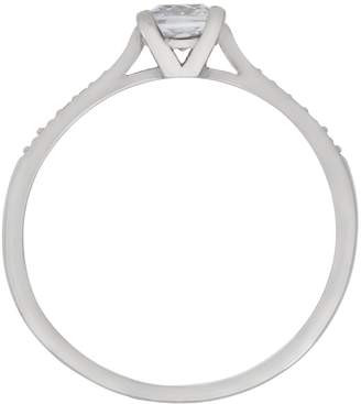 Revere 9ct White Gold Cubic Zirconia Shoulder Ring