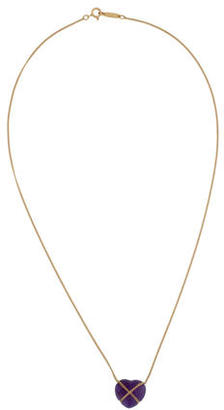 Tiffany & Co. 18K Amethyst Heart Pendant Necklace