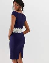 Thumbnail for your product : Paper Dolls contrast lace waist band pencil dress