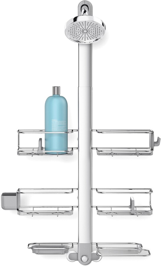 simplehuman Adjustable Shower Caddy Plus Stainless Steel and Anodized Aluminum