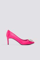 Thumbnail for your product : Na Kd Shoes Embellished Mid Heel Satin Pumps Magenta