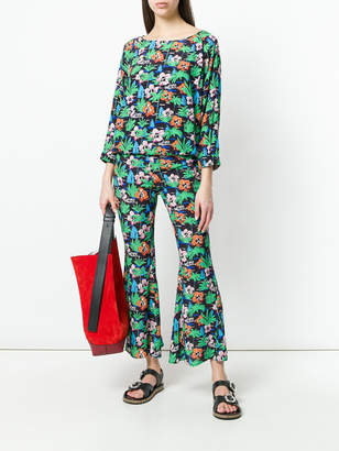 Love Moschino graphic print flared trousers