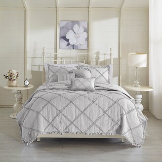 Madison Home USA Rosie 6-Piece Full/queen Coverlet Set In Grey