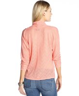 Thumbnail for your product : Alice + Olivia Peach Cotton Blend Chevron Draped 3/4 Sleeve Tee