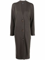 Thumbnail for your product : Lorena Antoniazzi Ribbed-Sleeve Cashmere Cardi-Coat