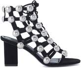 Thumbnail for your product : Alexander Wang Rainey Black Leather Heeled Sandal With Studs