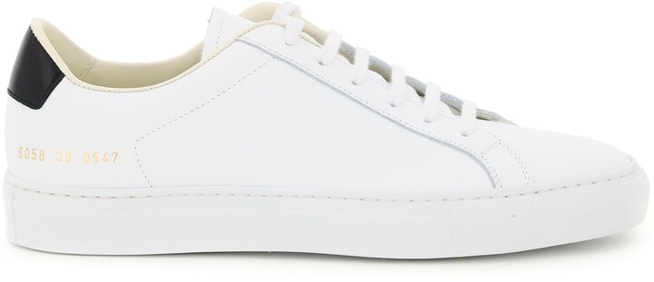Common Projects RETRO LOW LEATHER SNEAKERS 36 White, Black Leather -  ShopStyle Shoes